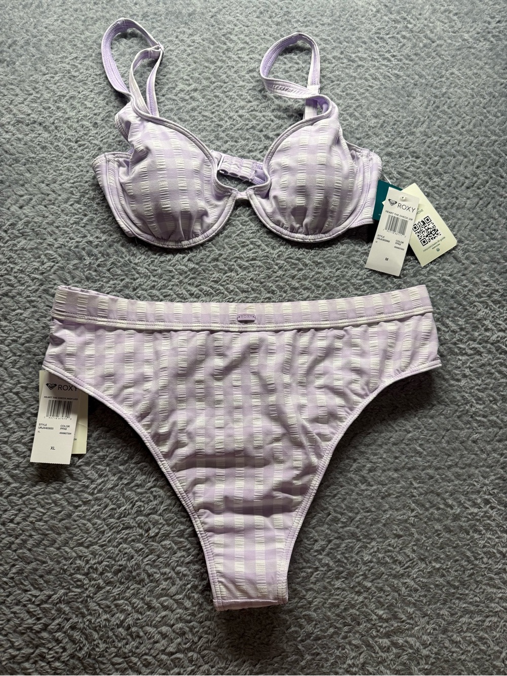 Roxy Women's Lavender Stripe Underwire Bikini Set mix match set